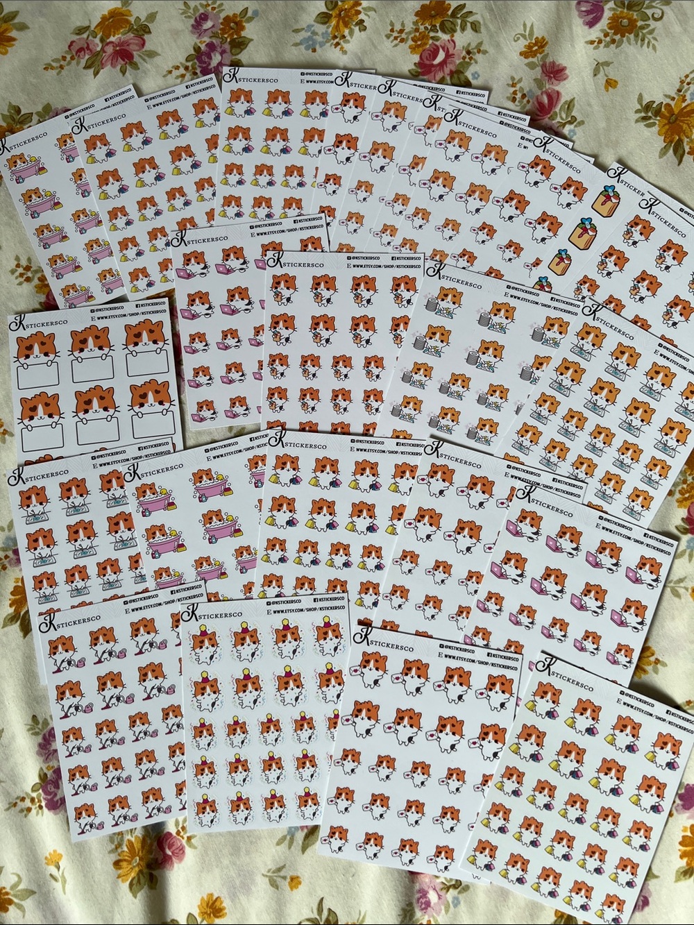 Orange Cat Planner Sticker Sheets